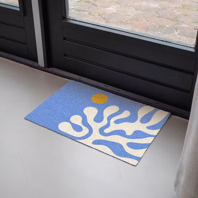 Deurmat - Minimalistisch - Organisch patroon - Blauw — 2