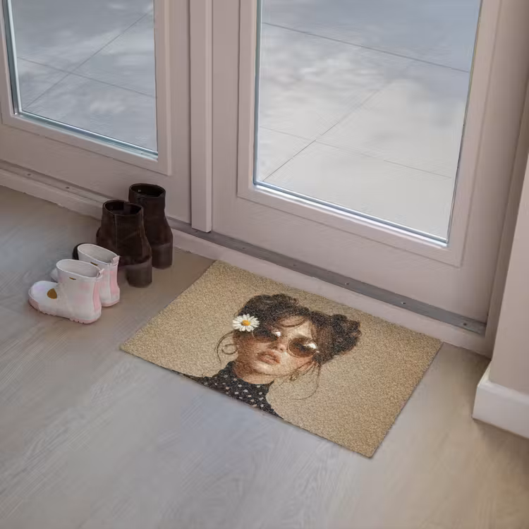 Deurmat - Vrouw - Beige - Bloem - Modern - Portret — 8