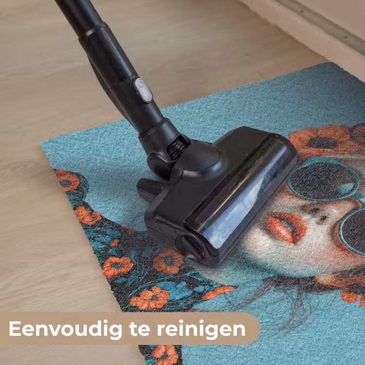 Deurmat - Vrouw - Blauw - Vlinder - Bloemen - Aesthetic — 9