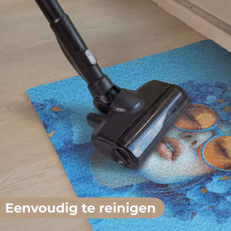 Deurmat - Vrouw - Bloem - Blauw - Modern - Bril - Portret — 9