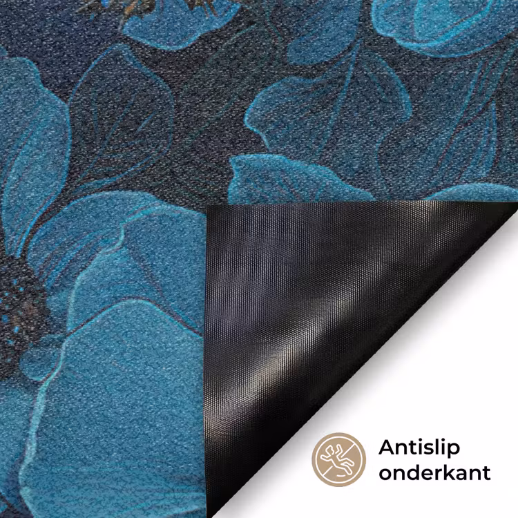 Deurmat - Vrouw - Bloemen - Blauw - Aesthetic - Luxe — 6