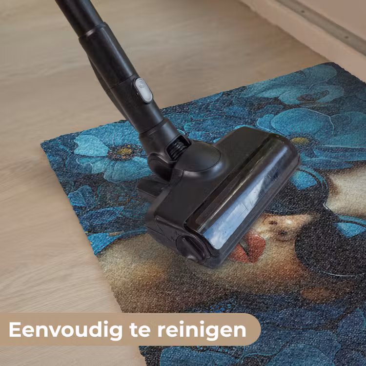 Deurmat - Vrouw - Bloemen - Blauw - Aesthetic - Luxe — 9