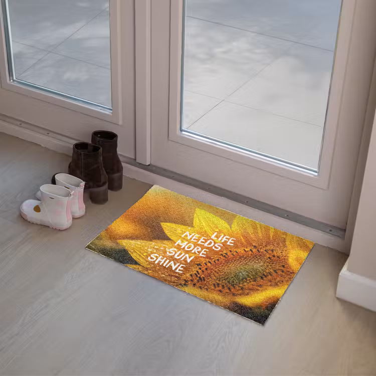 Deurmat - Zonnebloem - Close up - Geel - Quote — 8