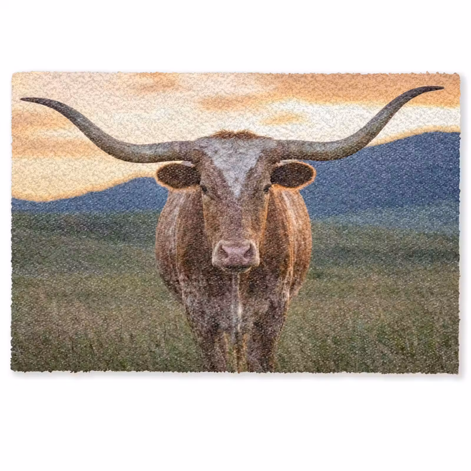 Deurmat - Longhorn - Landschap - Zonsondergang — 1