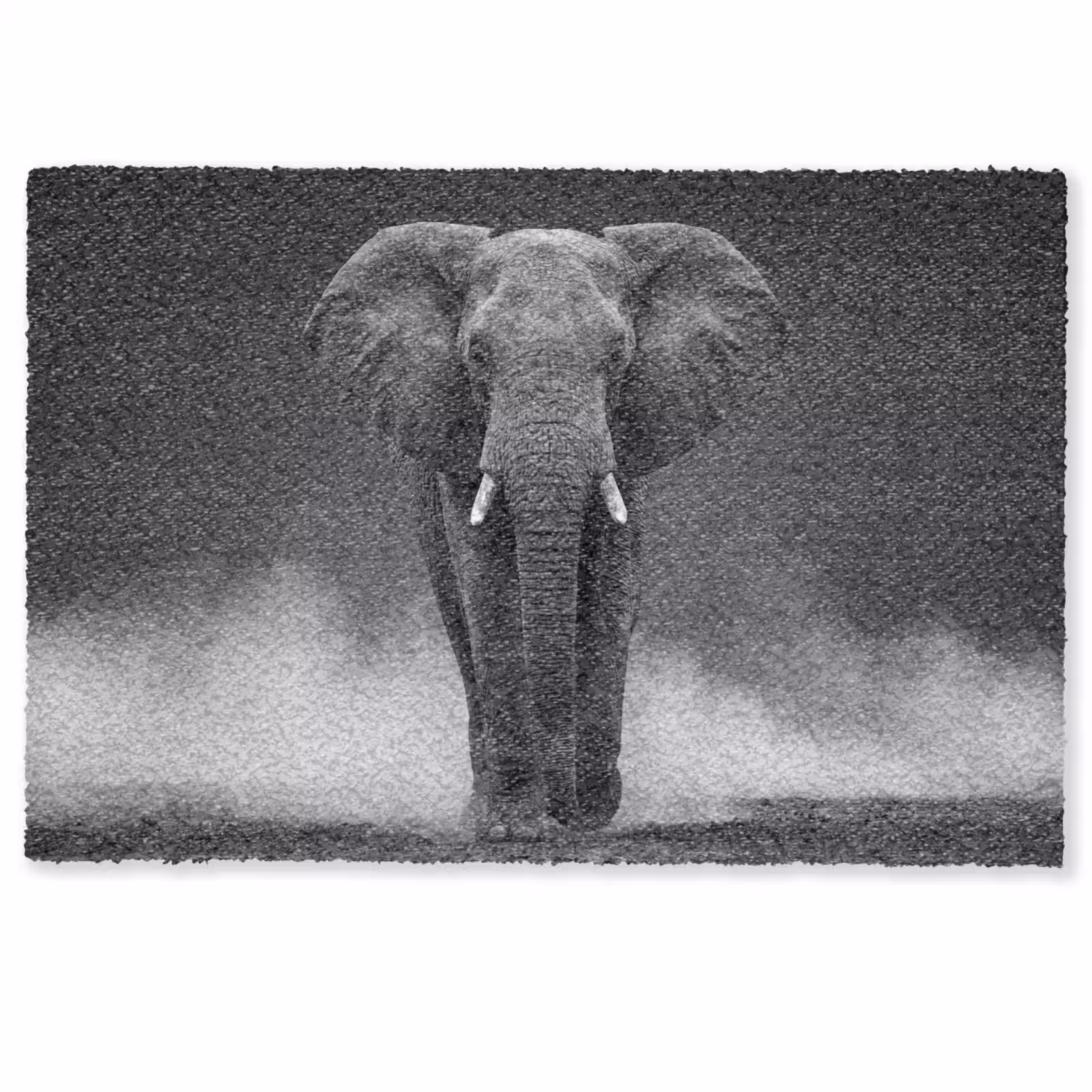 Deurmat - Olifant - Zwart - Wit - Rook — 1