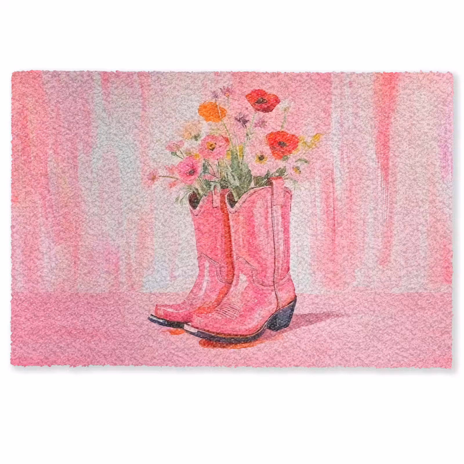 Deurmat - Roze - Bloemen - Cowboy — 1