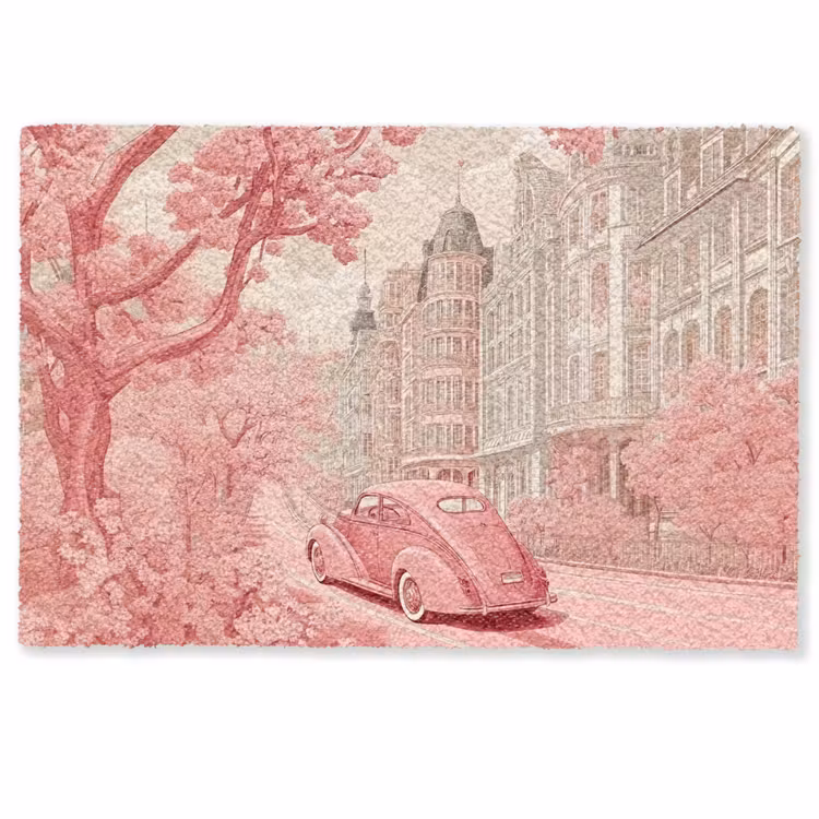 Deurmat - City - Car - Pink — 1
