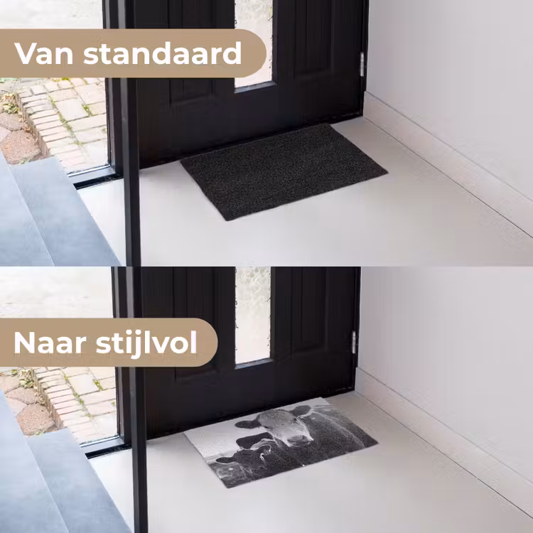 Deurmat - Koeien - Zwart - Wit — 3