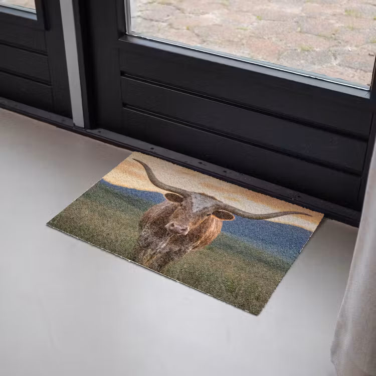Deurmat - Longhorn - Landschap - Zonsondergang — 2