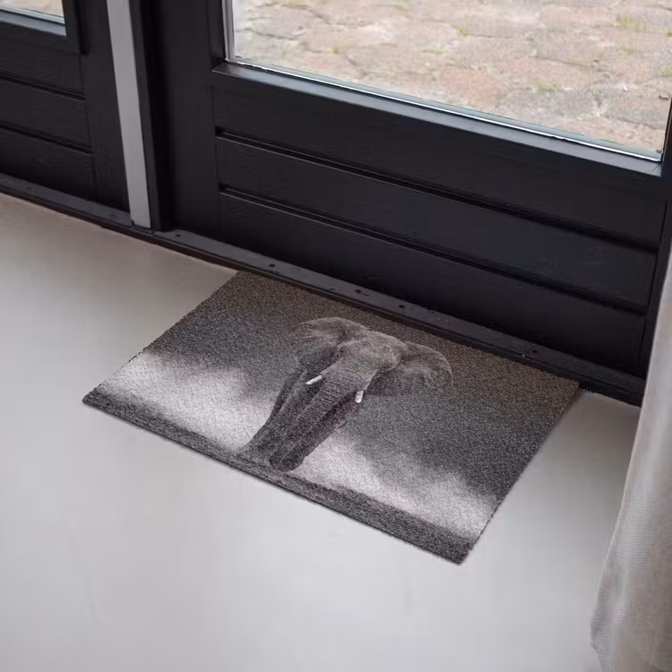 Deurmat - Olifant - Zwart - Wit - Rook — 2