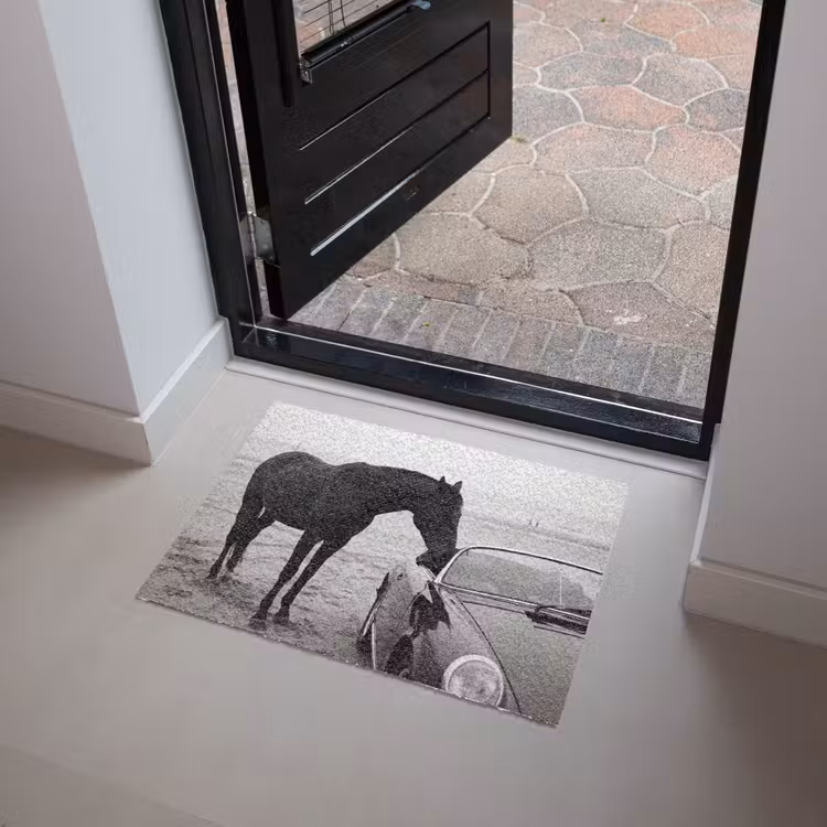 Deurmat - Paard - Auto - Zwart - Wit — 4