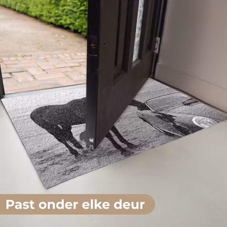 Deurmat - Paard - Auto - Zwart - Wit — 7