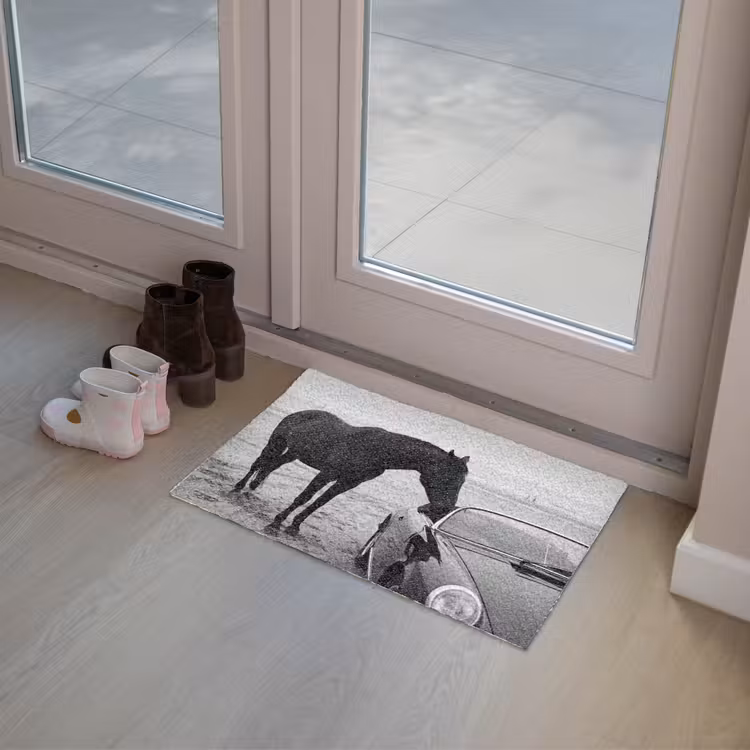 Deurmat - Paard - Auto - Zwart - Wit — 8