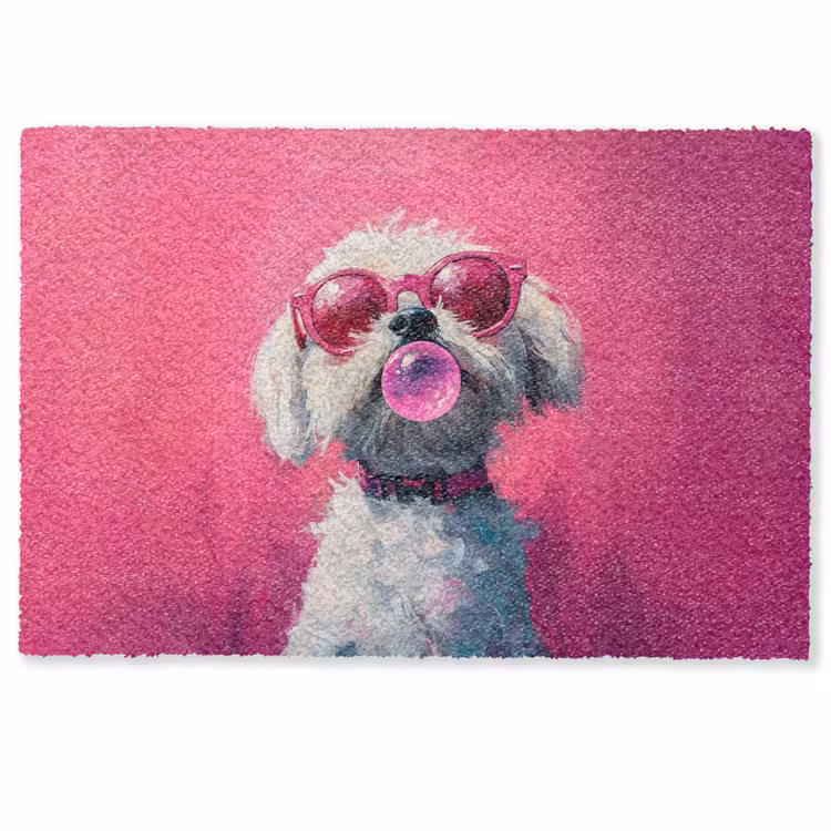 Deurmat - Pink - Hond - Bubbel — 1