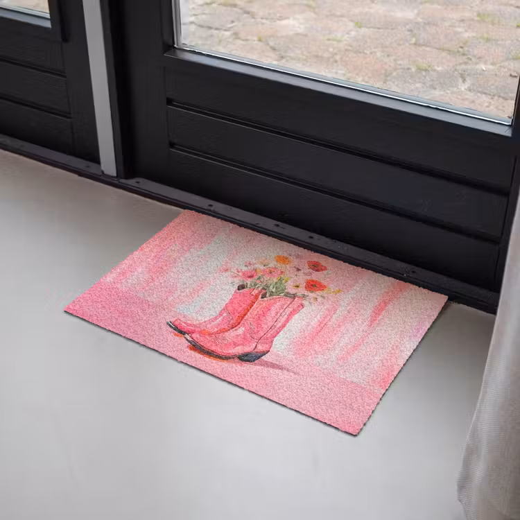 Deurmat - Roze - Bloemen - Cowboy — 2