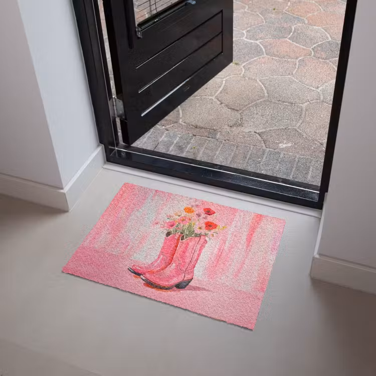 Deurmat - Roze - Bloemen - Cowboy — 4
