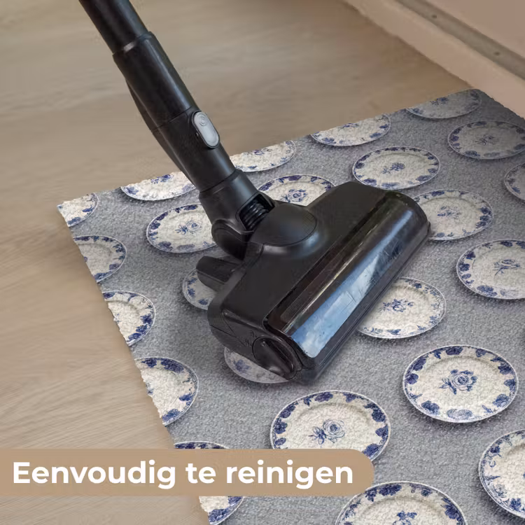 Deurmat - Borden - Bloemen - Blauw - Wit — 9