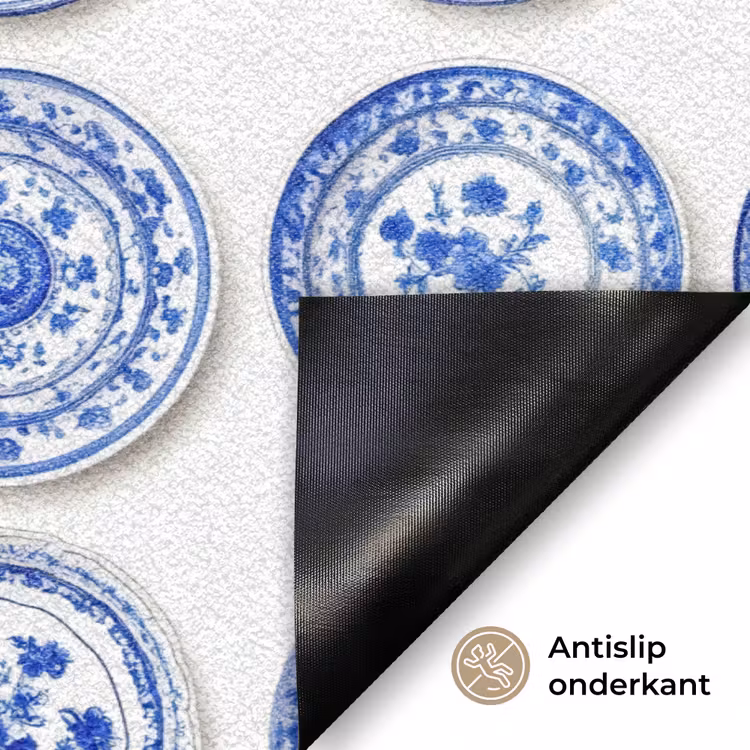 Deurmat - Borden - Bloemen - Patroon - Blauw — 6