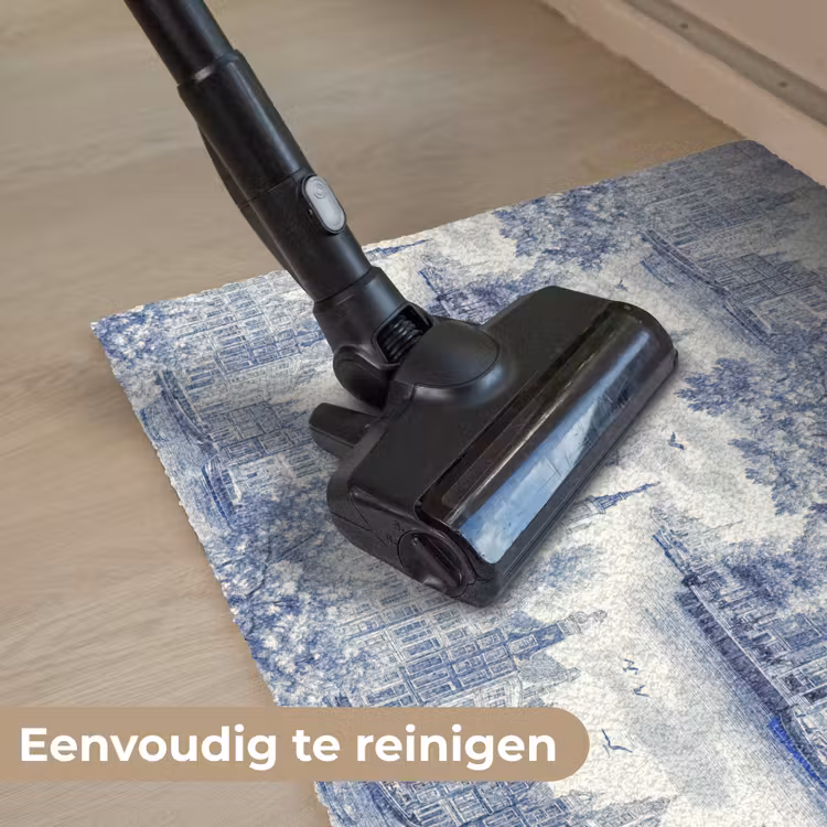 Deurmat - Huizen - Bomen - Water - Vogels - Blauw — 9