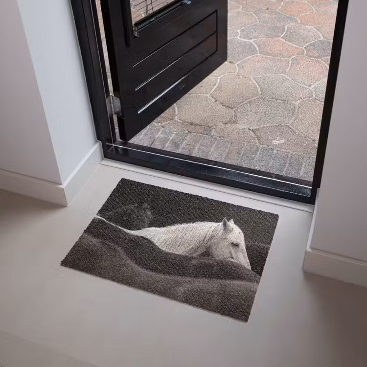 Deurmat - Paarden - Zwart - Wit - Kudde — 4