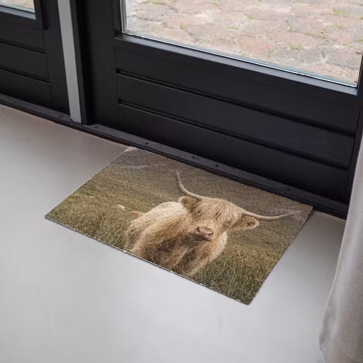 Deurmat - Schotse hooglander - Bergen - Grasveld — 2