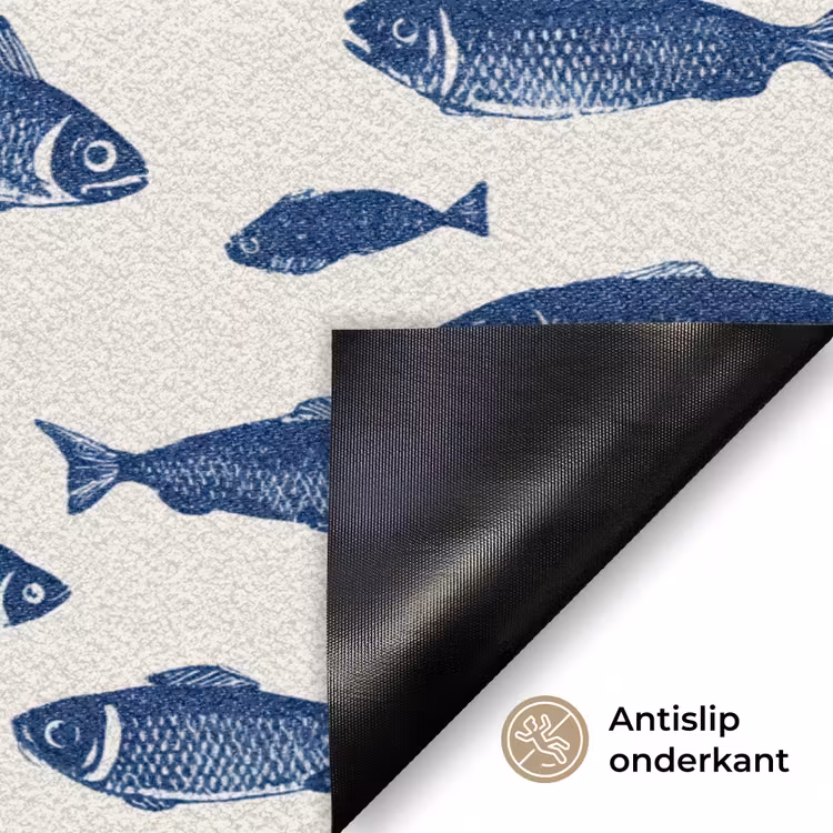 Deurmat - Vissen - Patroon - Blauw - Wit — 6