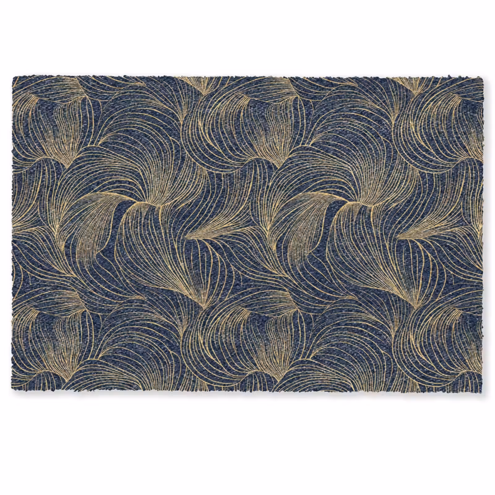 Deurmat - Abstract - Lijnen - Blauw - Goud — 1
