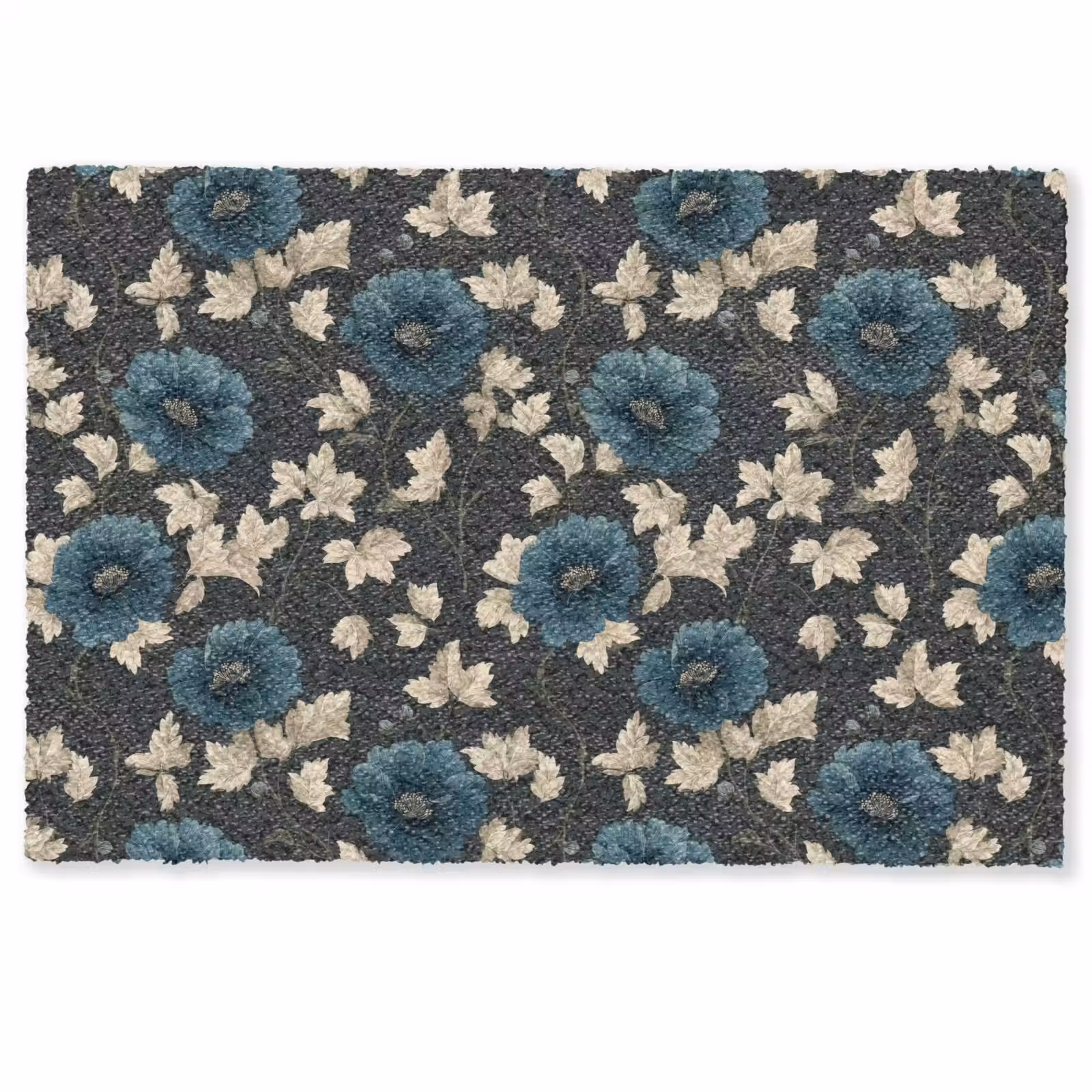 Deurmat - Botanisch - Bloemen - Blauw — 1