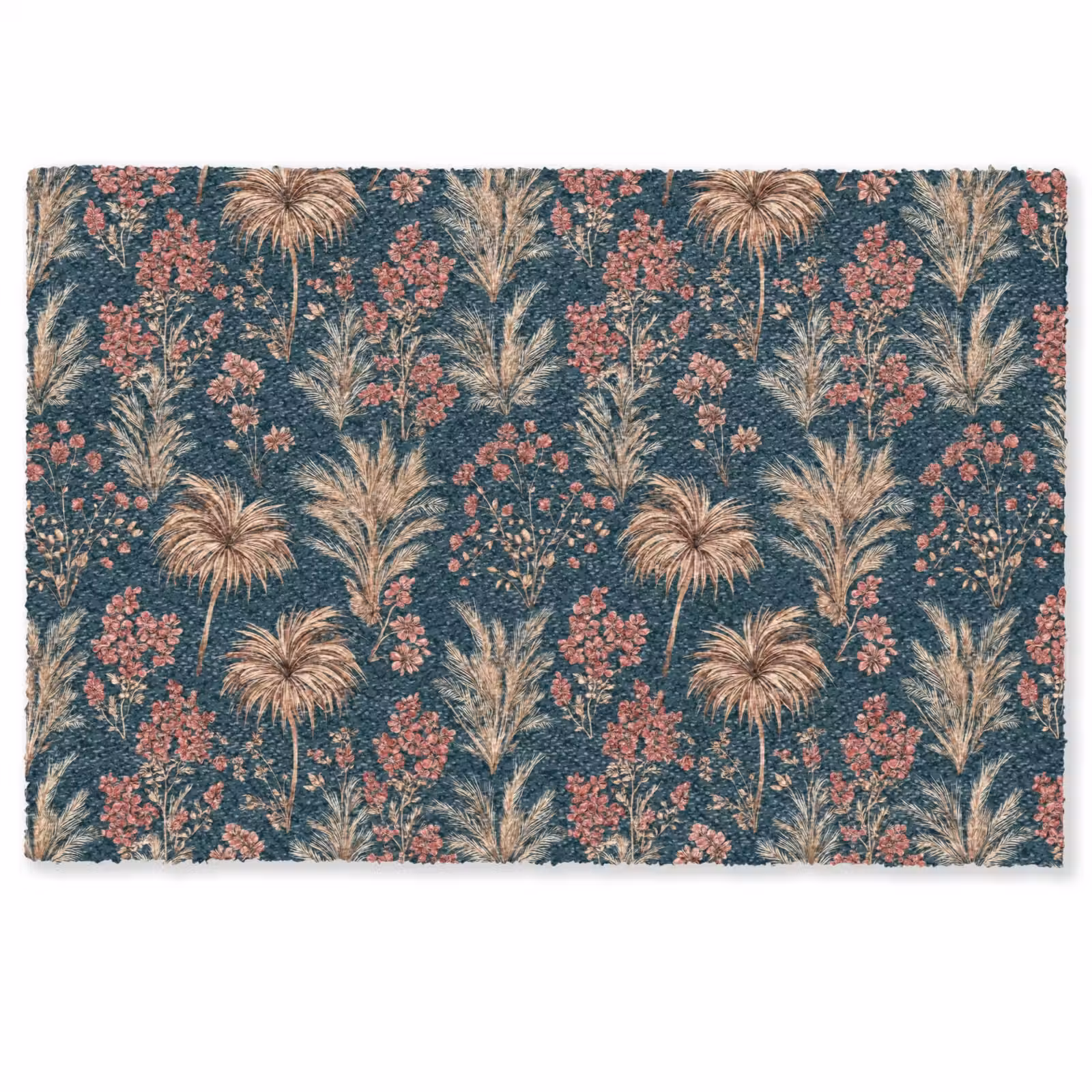Deurmat - Botanisch - Patroon - Blauw — 1