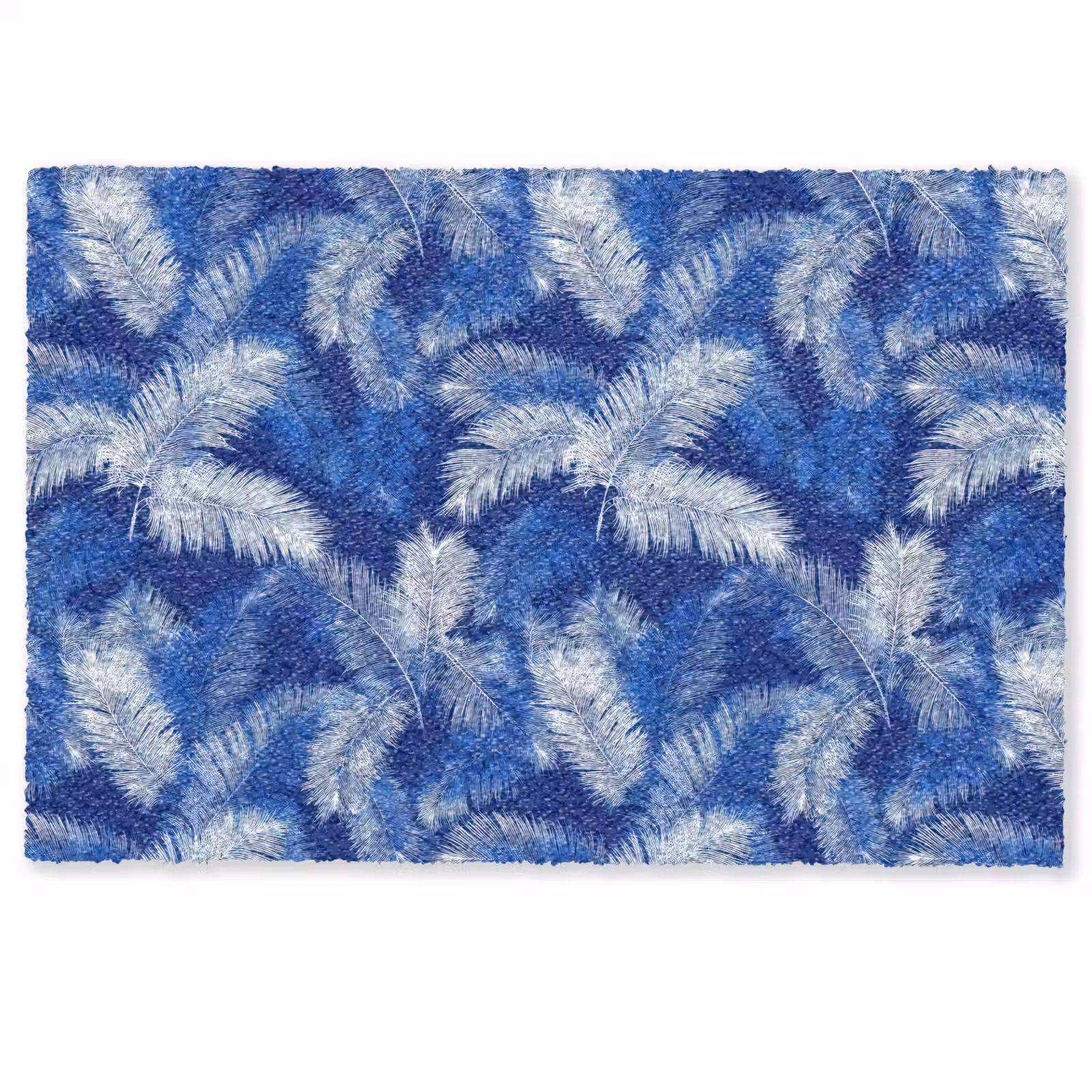 Deurmat - Palmblad - Patroon - Blauw — 1