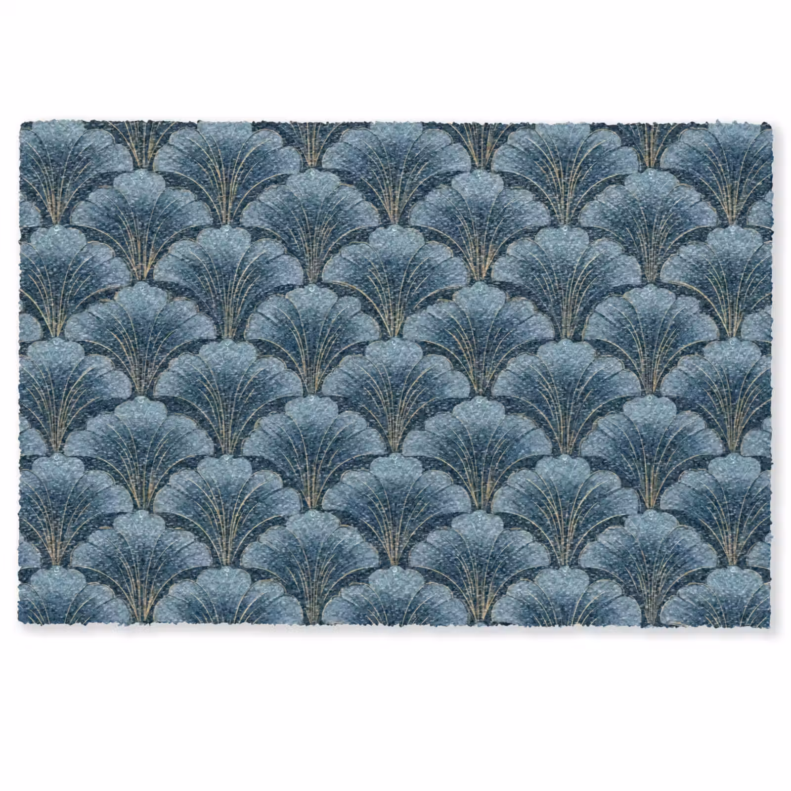 Deurmat - Patroon - Ginkgoblad - Blauw — 1