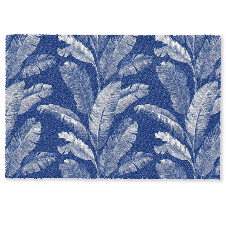 Deurmat - Blad - Palm - Blauw — 1