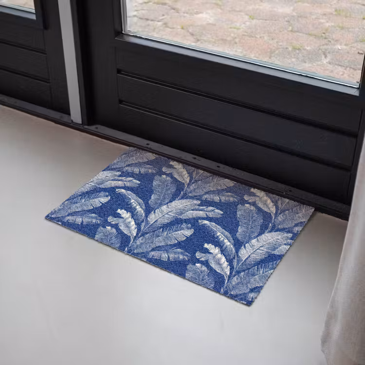 Deurmat - Blad - Palm - Blauw — 2