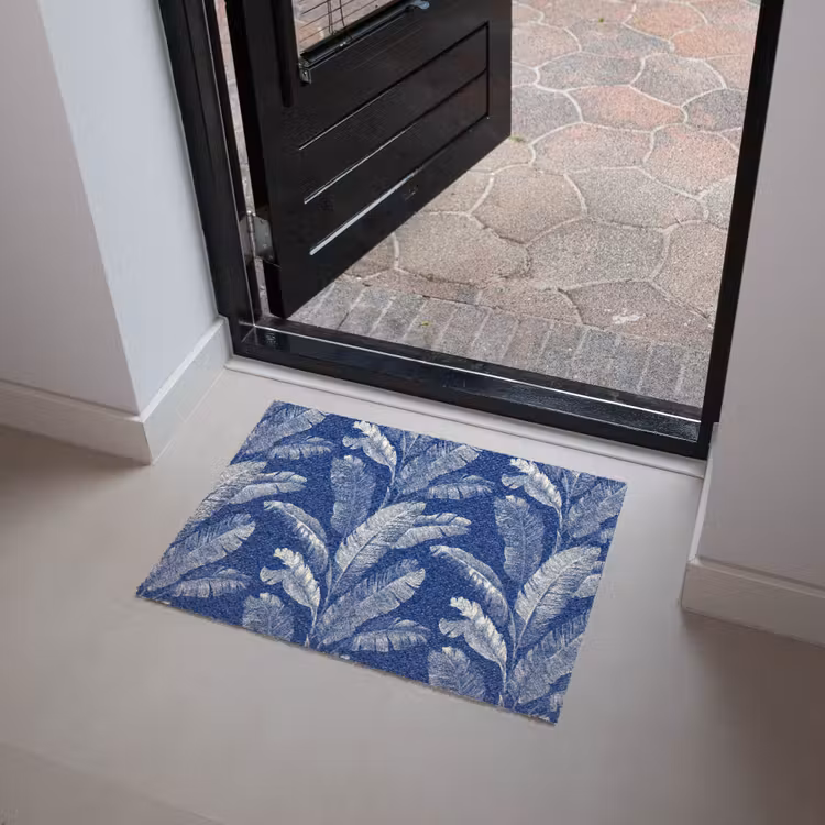 Deurmat - Blad - Palm - Blauw — 4