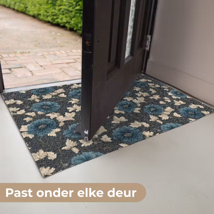 Deurmat - Botanisch - Bloemen - Blauw — 7