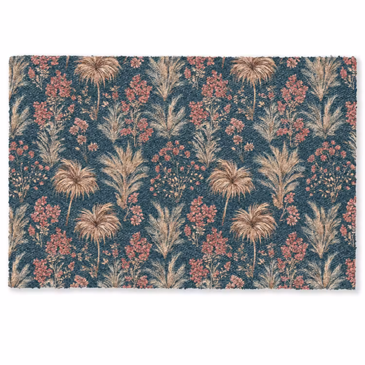 Deurmat - Botanisch - Patroon - Blauw — 1