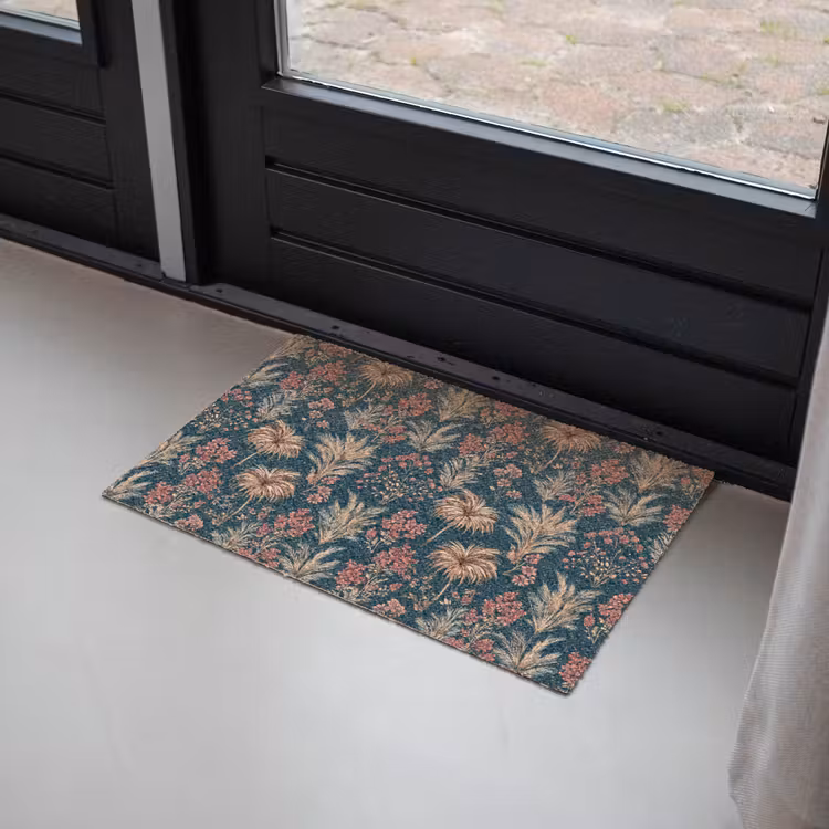 Deurmat - Botanisch - Patroon - Blauw — 2