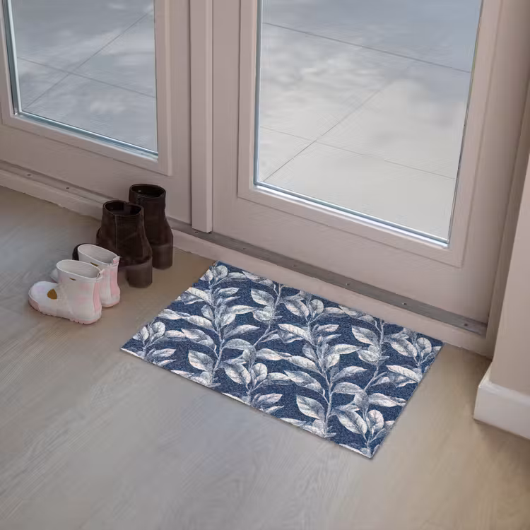 Deurmat - Botanisch - Patroon - Blauw — 8