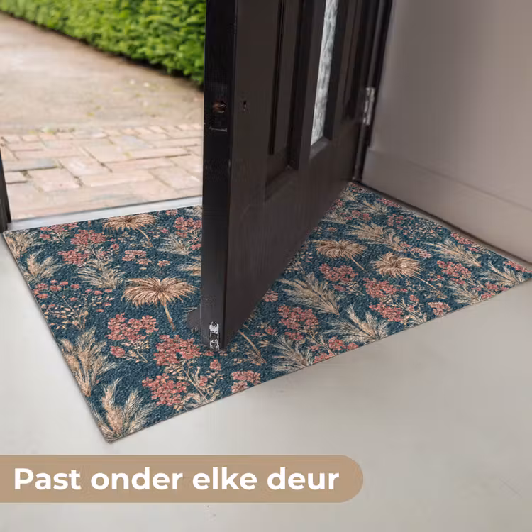 Deurmat - Botanisch - Patroon - Blauw — 7
