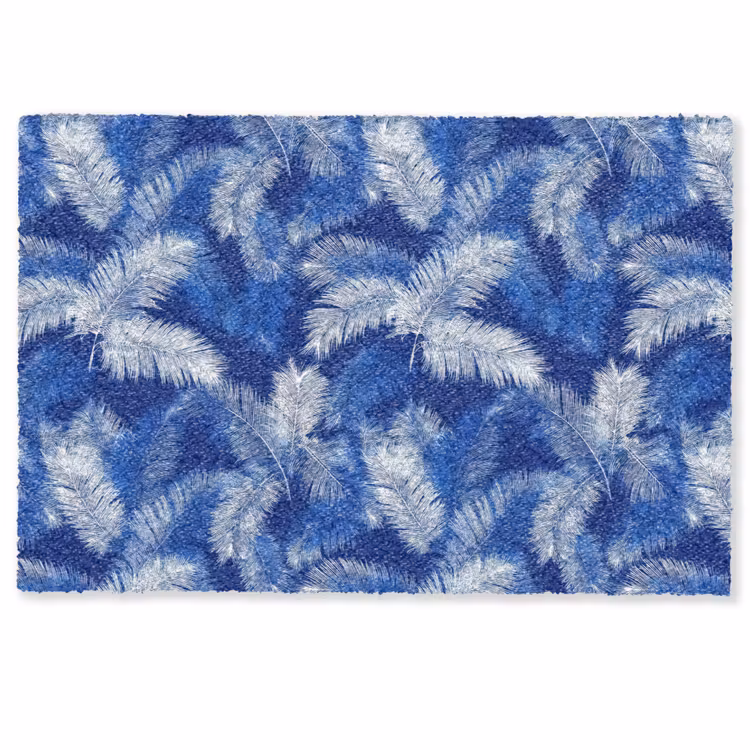 Deurmat - Palmblad - Patroon - Blauw — 1