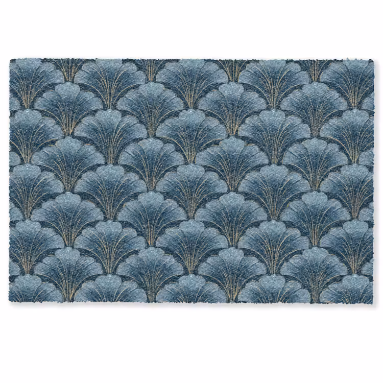 Deurmat - Patroon - Ginkgoblad - Blauw — 1