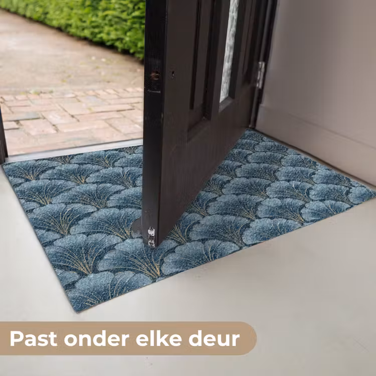 Deurmat - Patroon - Ginkgoblad - Blauw — 7