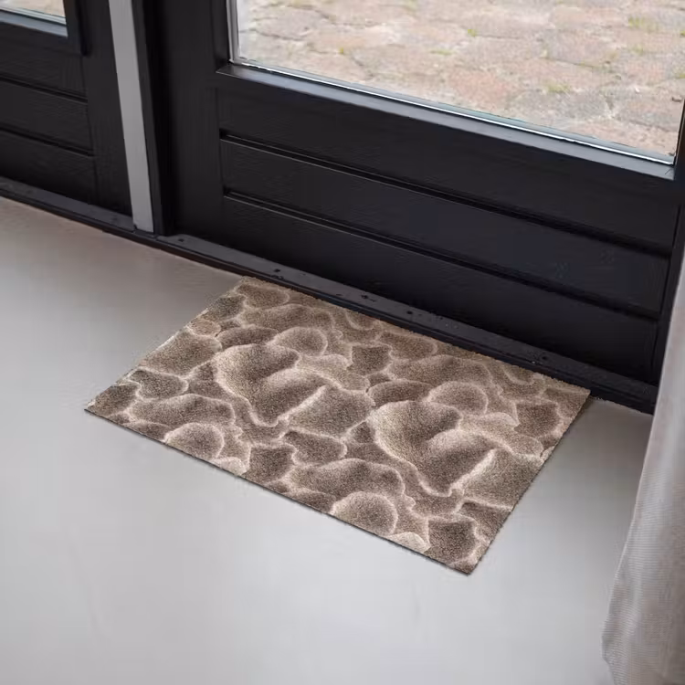 Deurmat - Waaiervorm - Beige - Vezel textuur — 2