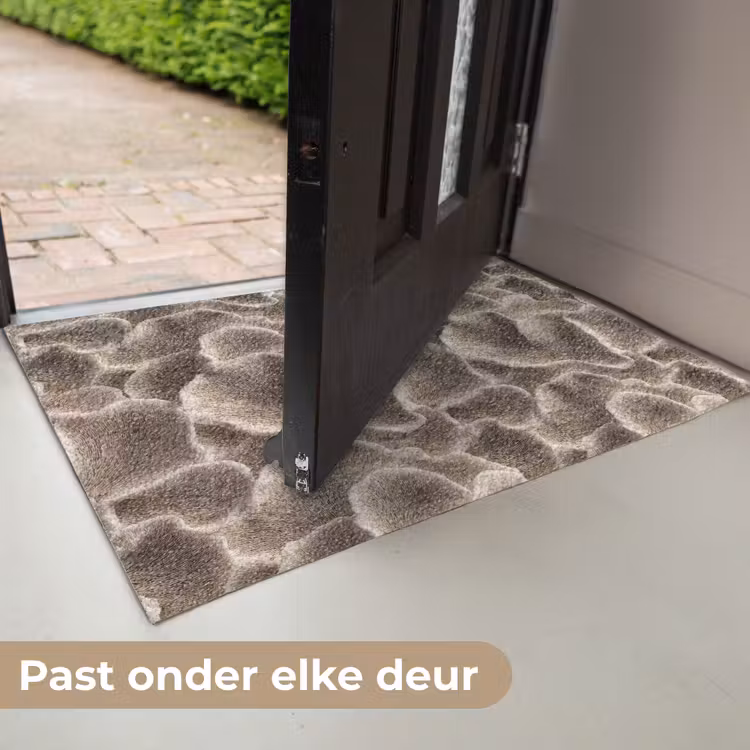 Deurmat - Waaiervorm - Beige - Vezel textuur — 7