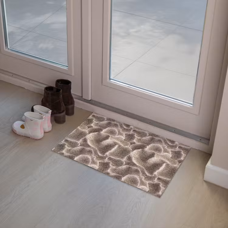 Deurmat - Waaiervorm - Beige - Vezel textuur — 8
