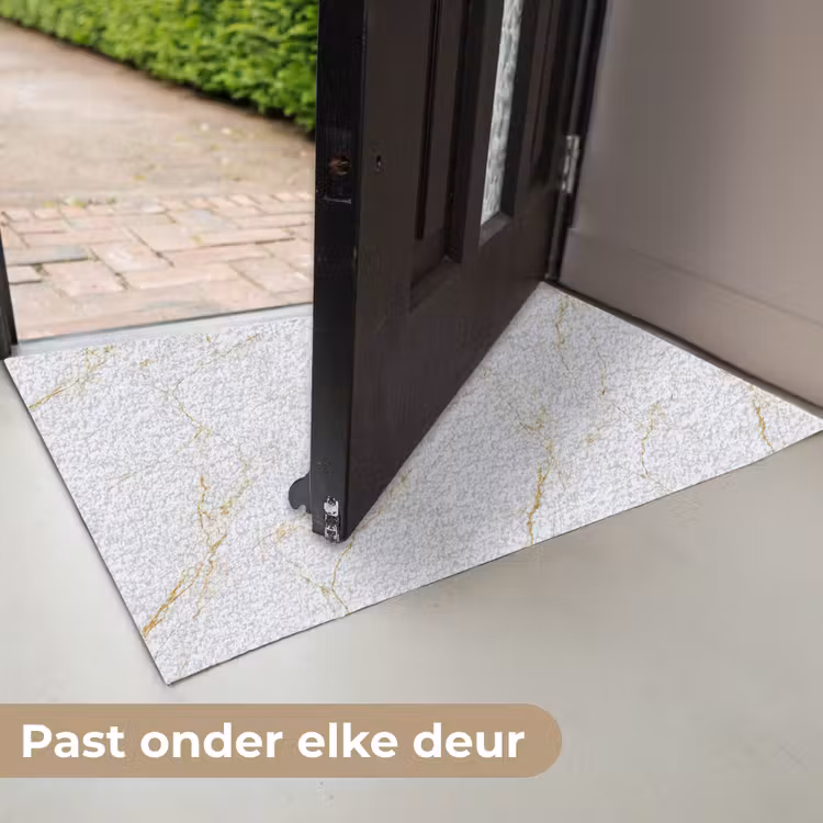 Deurmat - Wit - Marmer - Goud - Luxueus — 7
