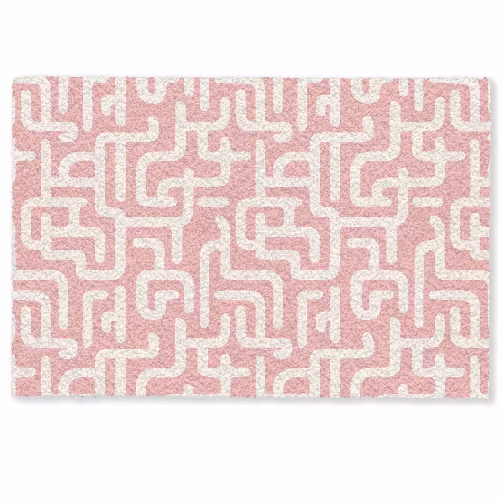 Deurmat - Doolhofpatroon - Roze - Wit - Abstract — 1