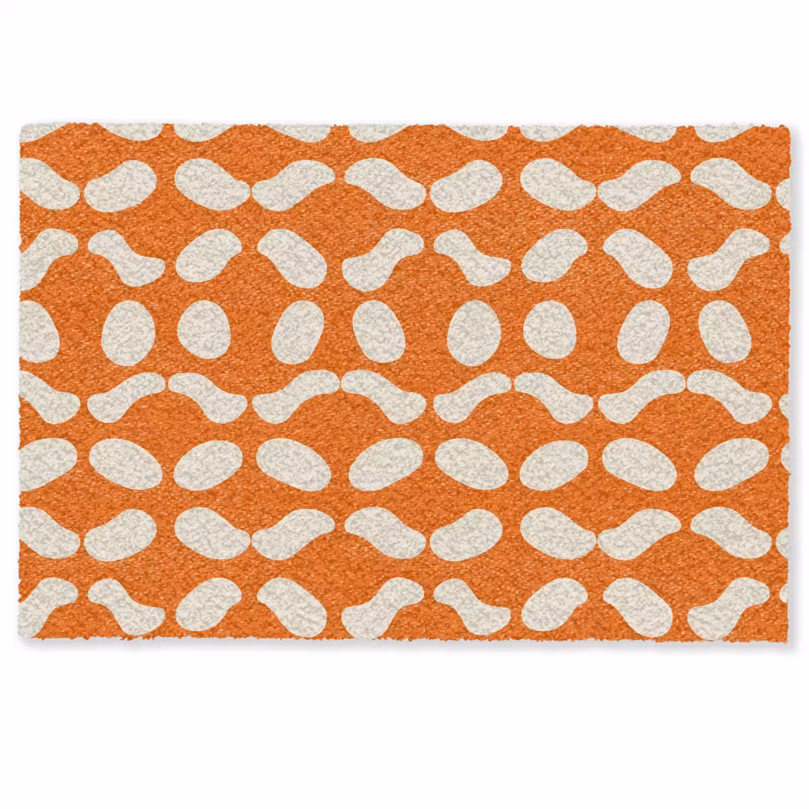 Deurmat - Oranje - Organische vormen - Wit — 1