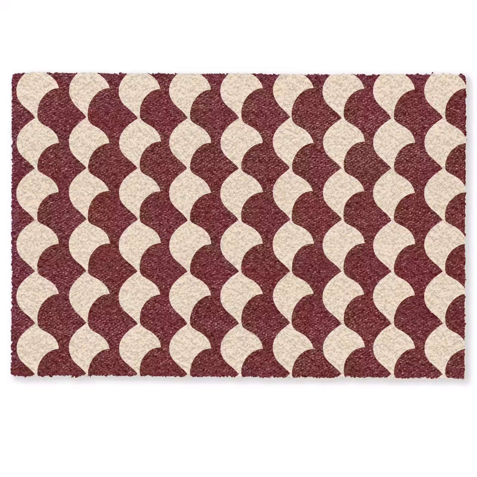 Deurmat - Rood - Tegelpatroon - Crème — 1