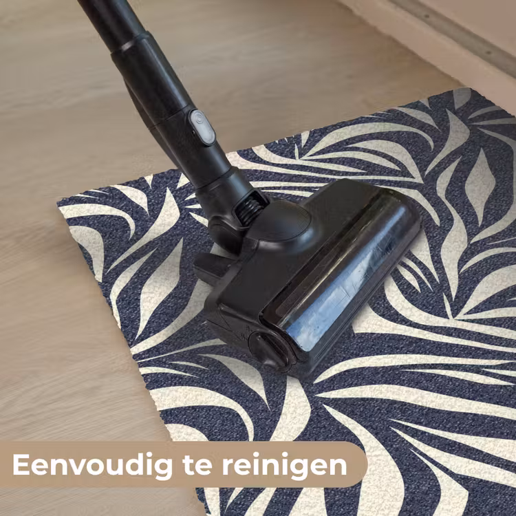 Deurmat - Bladvormen - Blauw - Patroon - Wit — 9